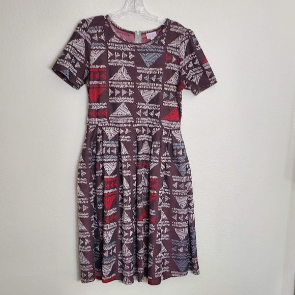 Lularoe Amelia short sleeve Aztec Dress Large - Picture 1 of 10